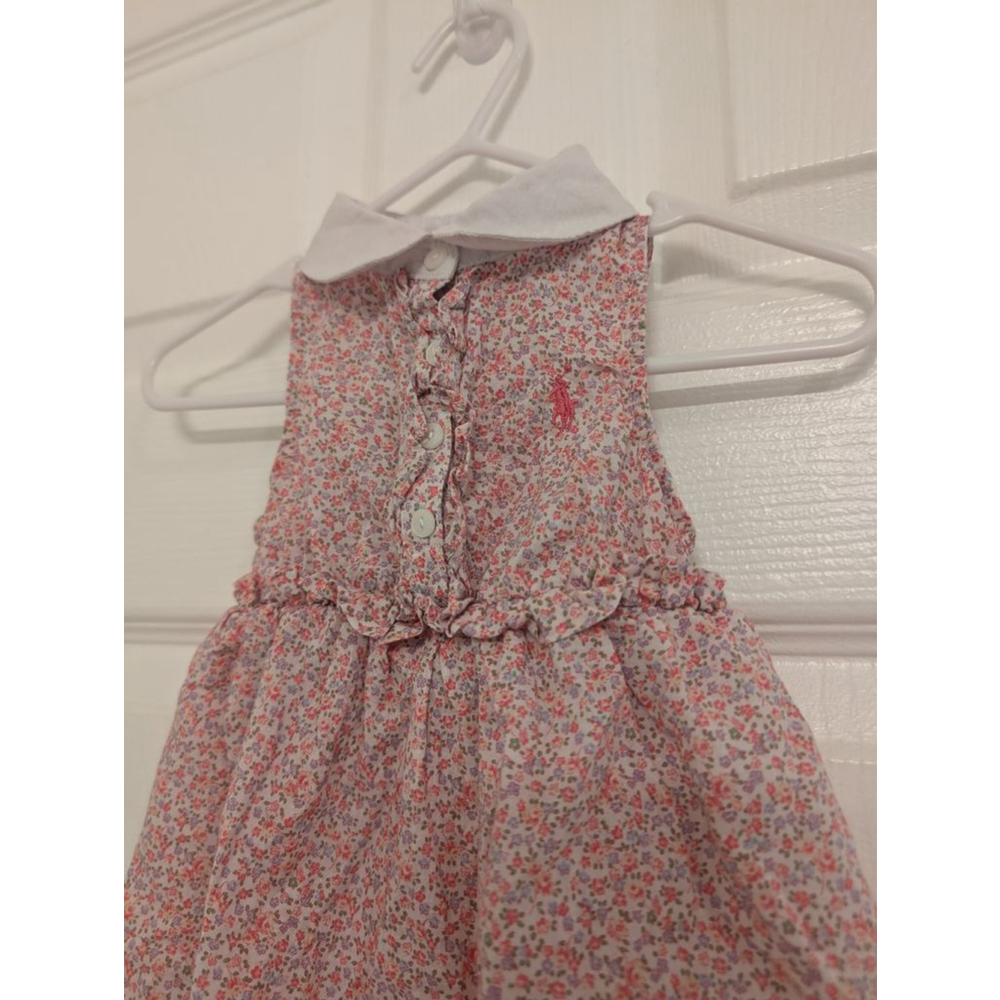 Baby Ralph Lauren Floral Bodysuit 6 Months Pink White 100% Cotton One Piece